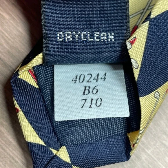 Lands' End Men's Golf Club Diamond Argyle Silk Necktie Preppy Golfcore Style - Picture 7 of 7